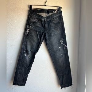 Lucky Brand Embroidered Boyfriend Jeans